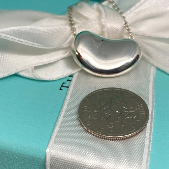 Tiffany & Co large Elsa Peretti bean 11 grams 925 silver vintage authentication - Picture 7 of 9